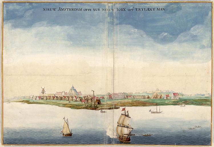 Gezicht op Nieuw York by Johannes Vingboons (1664)